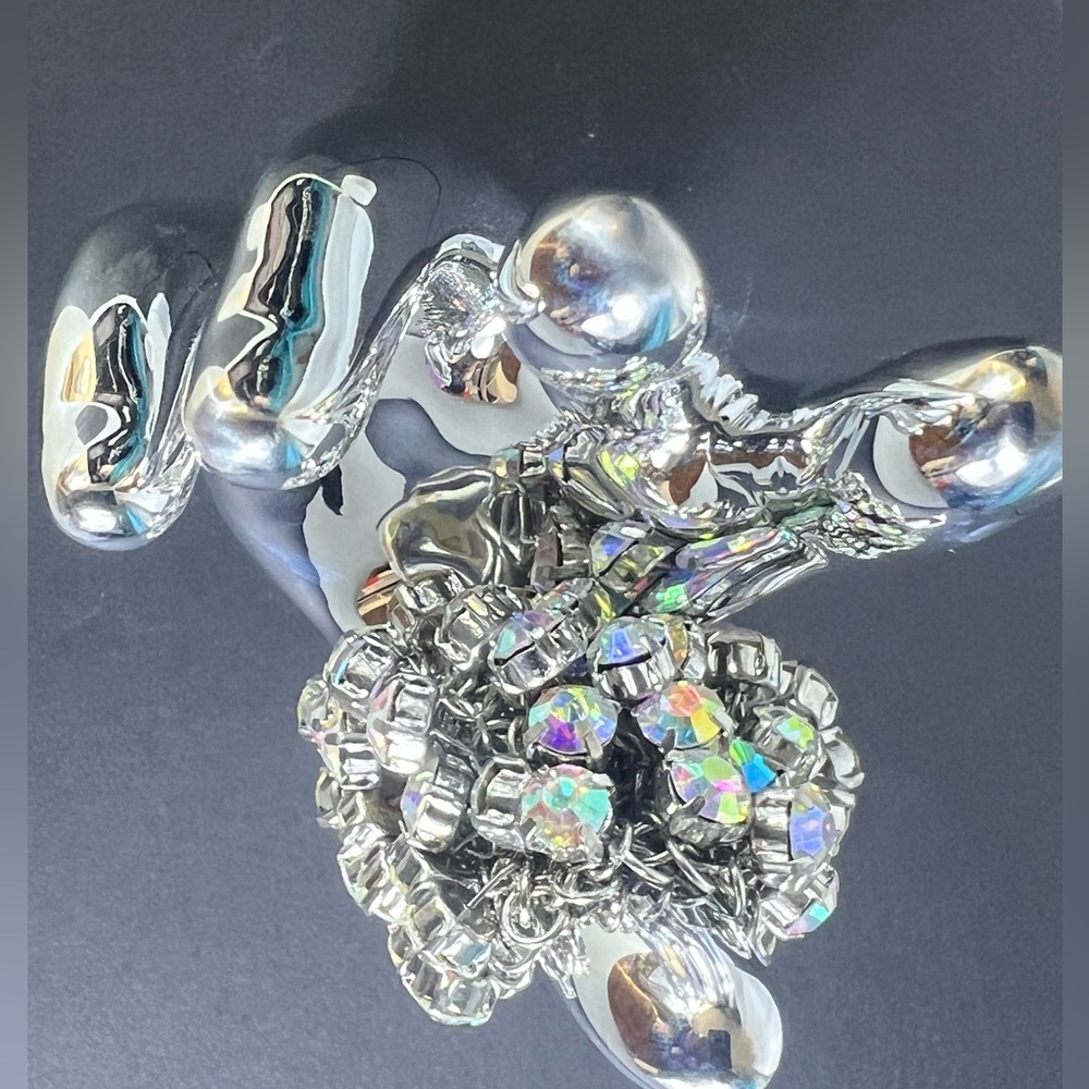 Stunning Iridescent Rhinestone Bauble Bracelet with Silver Hardware – Brand New - Picture 5 of 9